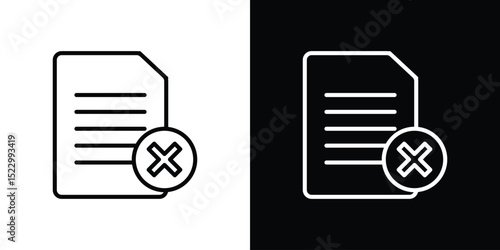 Delete Document icon Graphic vector set for ui design