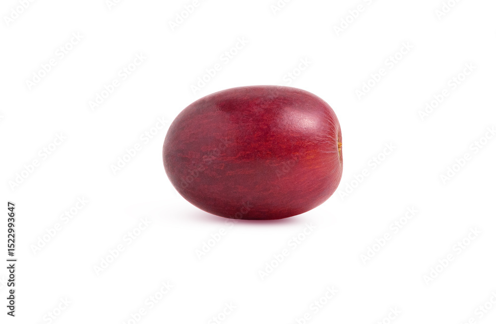One red grape fruit isolated on white background One red grape fruit isolated on white background