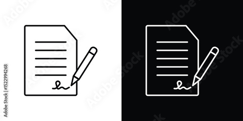 Document signed icon Graphic vector set for ui design