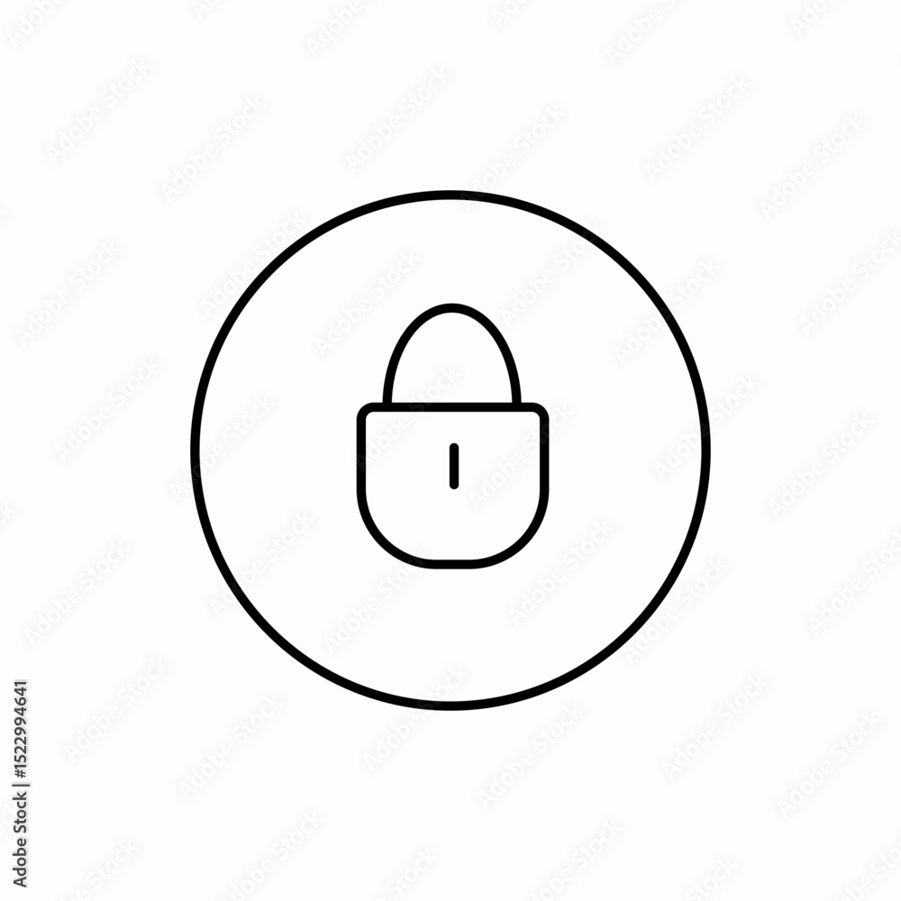 Circle lock protection icon vector sign Circle lock protection icon vector sign
