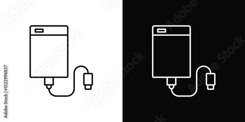 External hard drive icon Graphic vector set for ui design