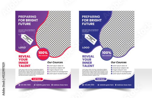 kids school admission flyer template, Kids back to school education admission layout design, Creative and modern online school flyer design template full editable vector print ready file, poster.