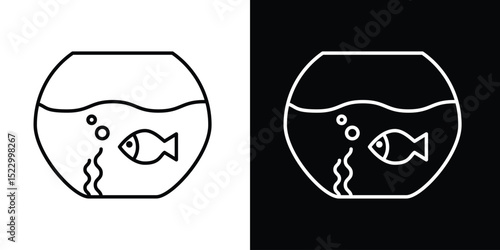 Fish bowl icon Graphic vector set for ui design