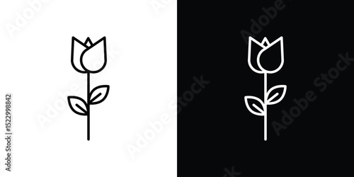 Flower tulip icon Graphic vector set for ui design