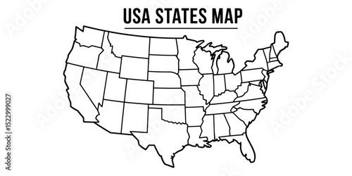 Printable Blank US States Map Outline Free Downloadable Map for Educational and Personal Use
