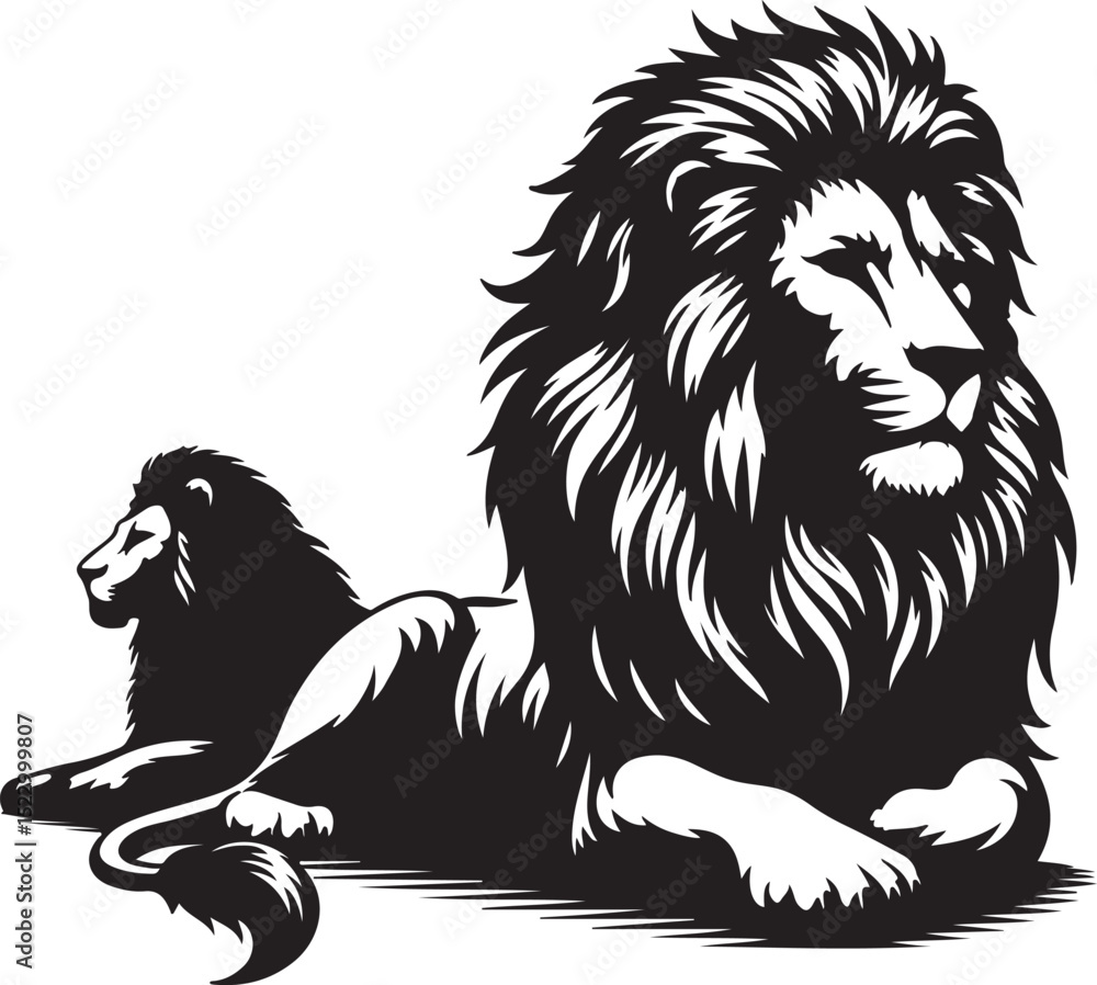 Obraz premium High quality Lion black vector