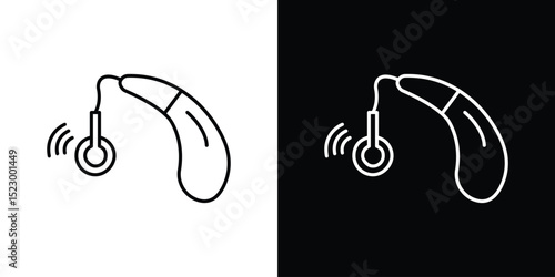 Hearing aid icon Graphic vector set for ui design