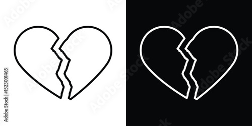 Heart Crack icon Graphic vector set for ui design