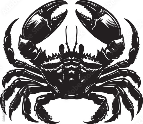 Crab high quality black vector