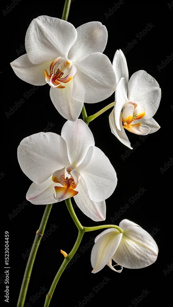 Fototapeta premium Elegant white phalaenopsis orchids blooming