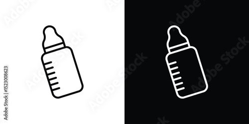 Milk bottle icon Graphic vector set for ui design
