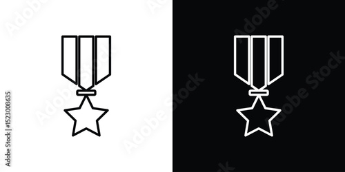 Military medal icon Graphic vector set for ui design