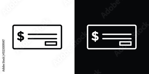 Money check icon Graphic vector set for ui design