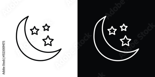 Moon stars icon Graphic vector set for ui design