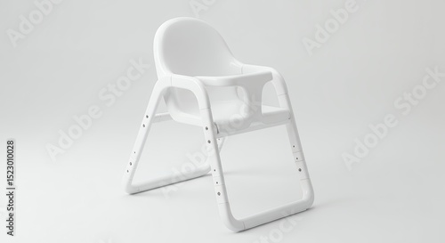 White plastic high chair for child feeding