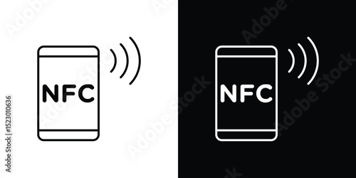 NFC communication icon Graphic vector set for ui design