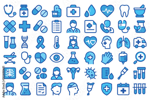 Healthcare symbols, health services, and medical icons collection icon set