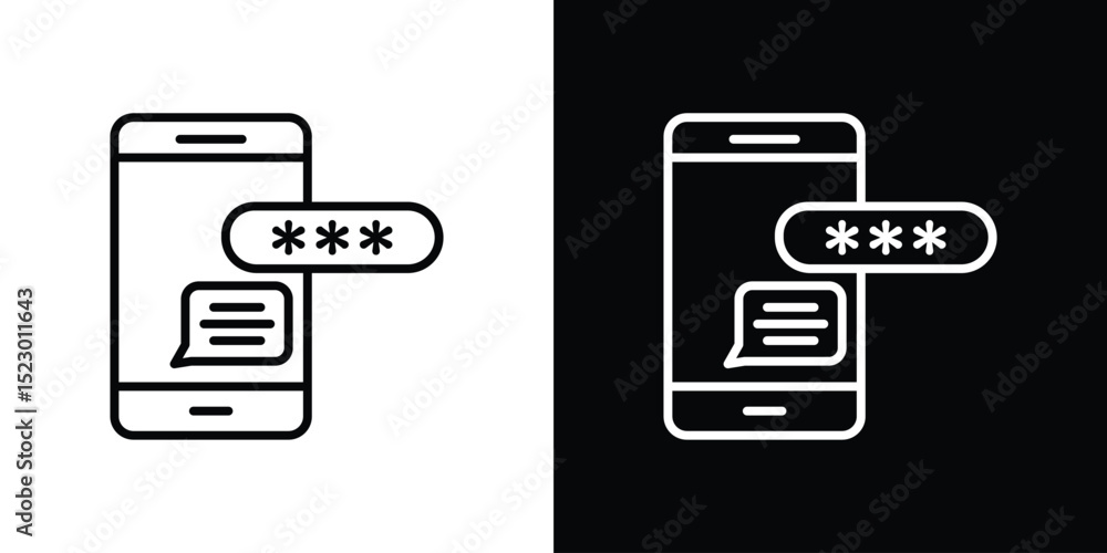 Otp sms password icon Graphic vector set for ui design Otp sms password icon Graphic vector set for ui design