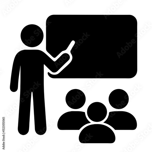 Teacher at Chalkboard Icon Vector Illustration