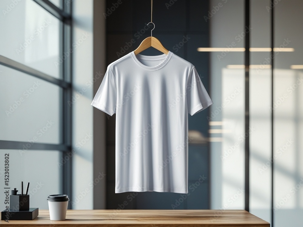 White T-Shirt Front View for E-Commerce Apparel Mockup. White T-Shirt Front View for E-Commerce Apparel Mockup.