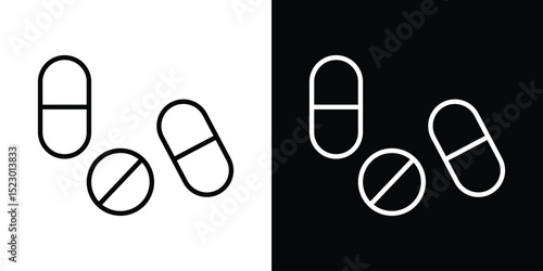 Pills icon Graphic vector set for ui design