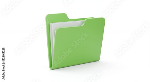 Lime green folder on white background