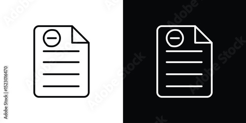 Remove document icon Graphic vector set for ui design