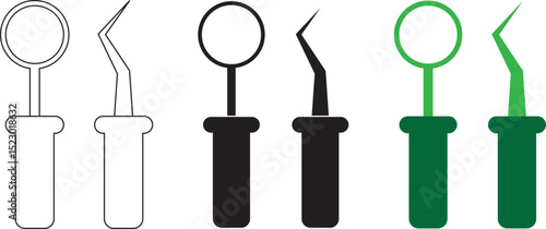 Dentistry Professional Equipment Pictogram Collection. Dental Medical Instruments Silhouette and Line Icon Set. Stomatology Sign. Dentists Tools for Tooth Care Symbol. Isolated Vector Illustration.