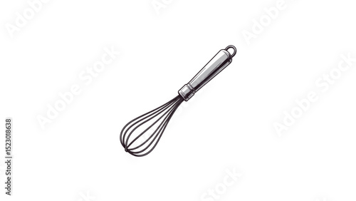 Stainless whisk clip isolated on white background  
