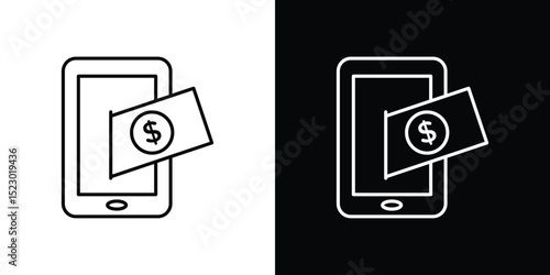 Send money smartphone icon Graphic vector set for ui design