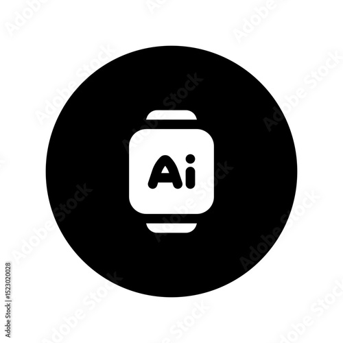ai smartwatch circular glyph icon