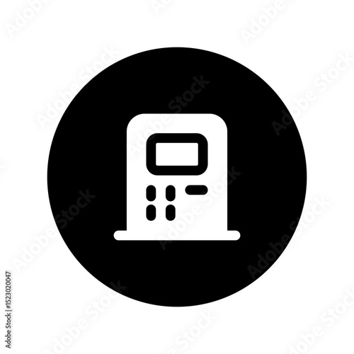 atm machine circular glyph icon