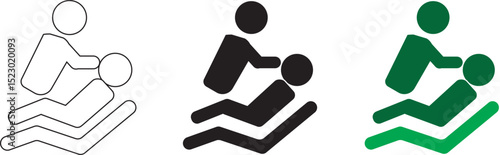 Dentistry concept icon. Dentist in dental clinic. Doctor and patient in dental chair in hospital. Dental health check and examination.