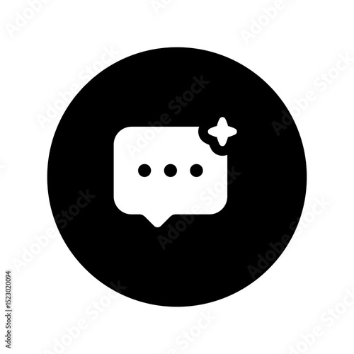 chatbot circular glyph icon