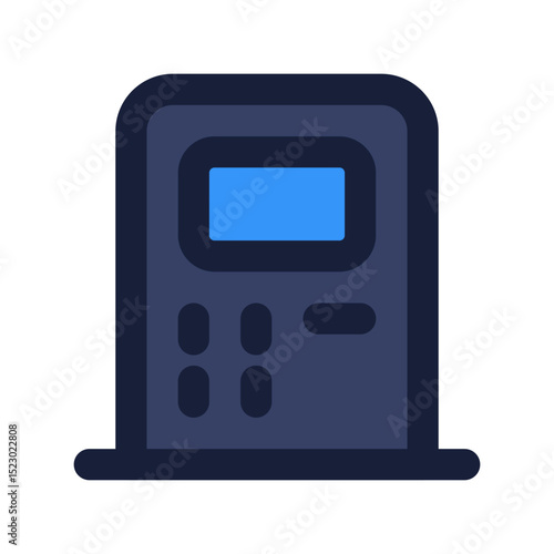 atm machine flat line icon