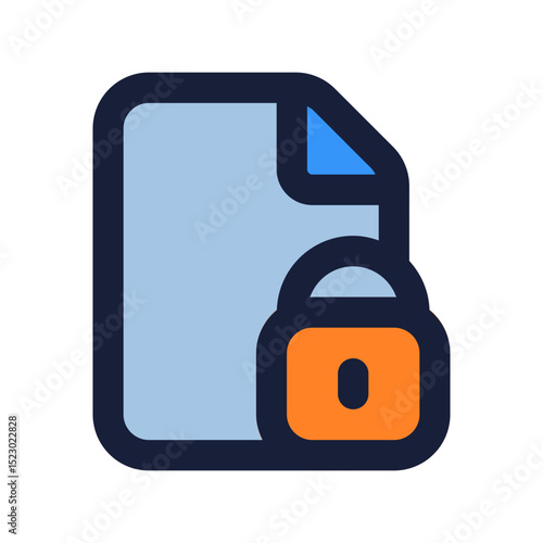 data encryption flat line icon
