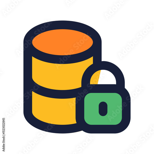 data encryption flat line icon