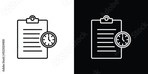 Timesheet icon Graphic vector set for ui design