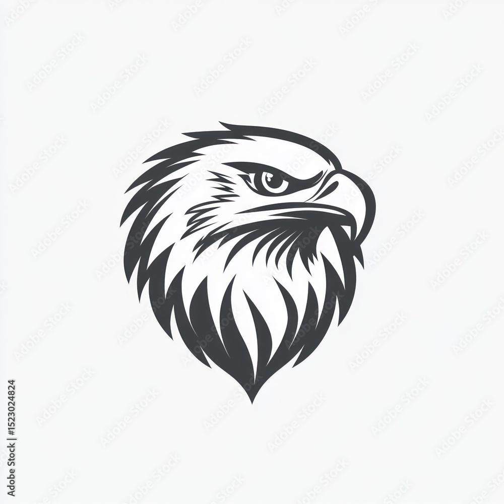 Obraz premium Sharp, stylized eagle head graphic