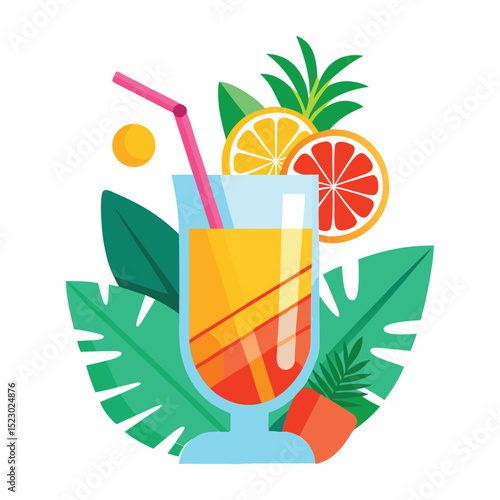 Refreshing fruit beverages, like orange juice or lemonade with lime, are perfect healthy, cold summer drinks
