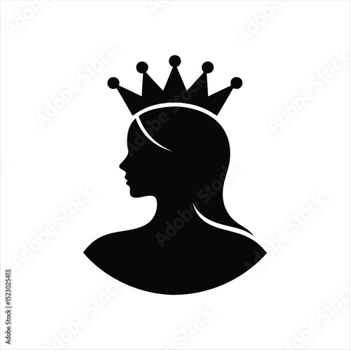 Queen Silhouette Vector with Crown