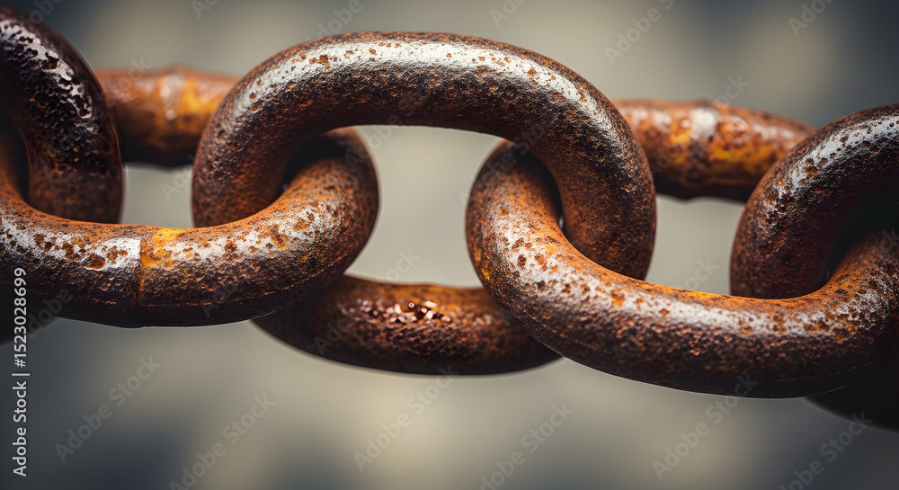 Extreme Close Up of a Rusty Metallic Chain With Dark Background Extreme Close Up of a Rusty Metallic Chain With Dark Background