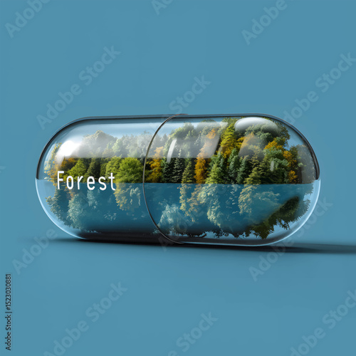 Forest encapsulated A vision of nature's remedy. vector.