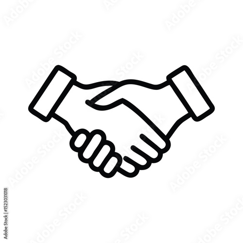 Handshake vector line icon isolated on white background. Conclusion of business deal by hand shake line icon for infographic, website or app. 