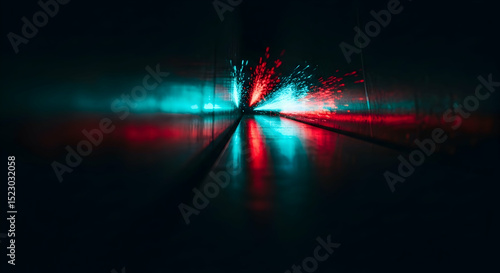 Abstract Cyberpunk Fusion With Electric Sparks And Neon Reflection