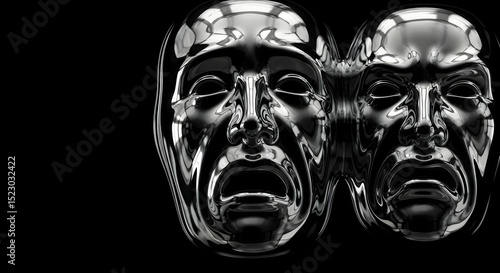 Reflective Masks Expressing Duality of Emotion in Monochrome