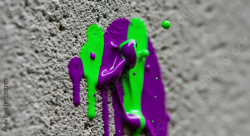 Vibrant Flow Abstract Artistic Expression of Green And Purple Colors