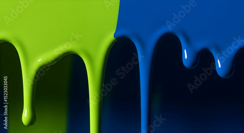 Electric Hues Abstract: Vibrant Paint Drips in Contrasting Color Harmony