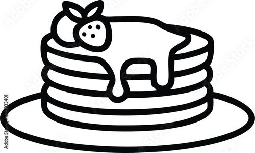 cartoon illustration of a pan cake