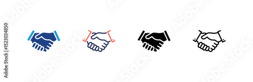 Handshake icon set multiple style collection
